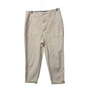 Sundance 100% Cotton Utility Pants Size 2 Beige Cream Casual Relaxed Fit